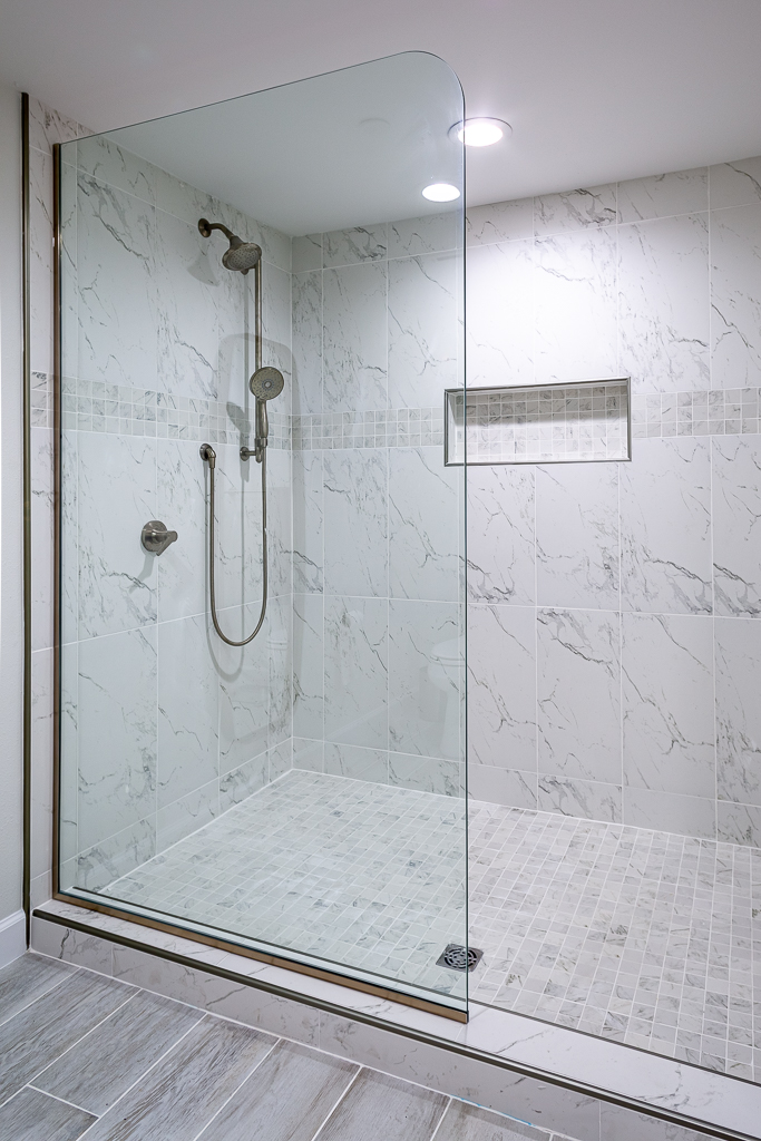 New walk-in shower after conversion, project 1